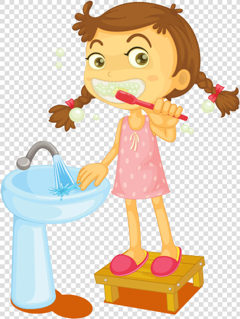 Girl Brushing Teeth Clipart  HD Png DownloadTransparent PNG