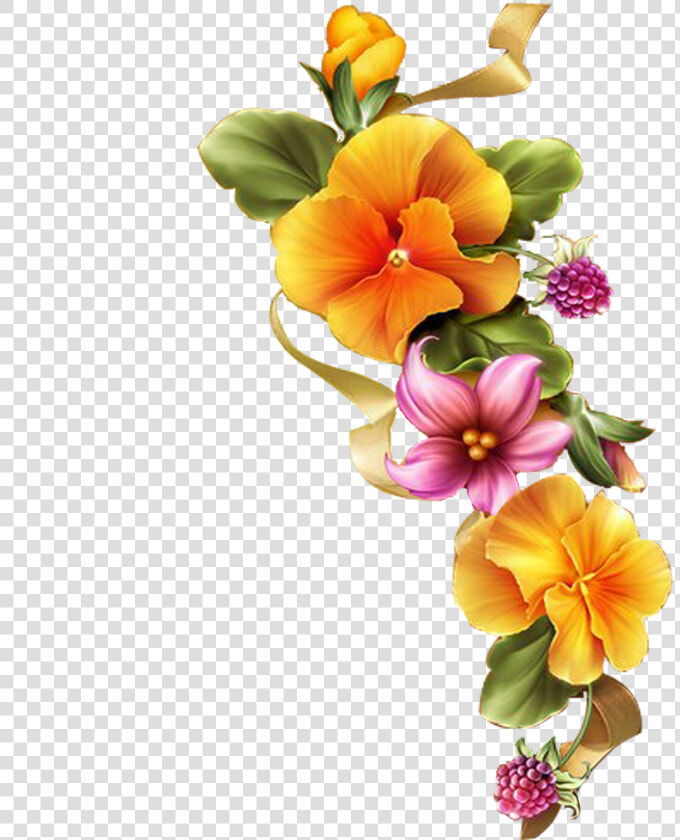 0 C3246 8499c47c Orig Floral Border  Pansies  Flower   Clipart Orange Flower Borders  HD Png DownloadTransparent PNG