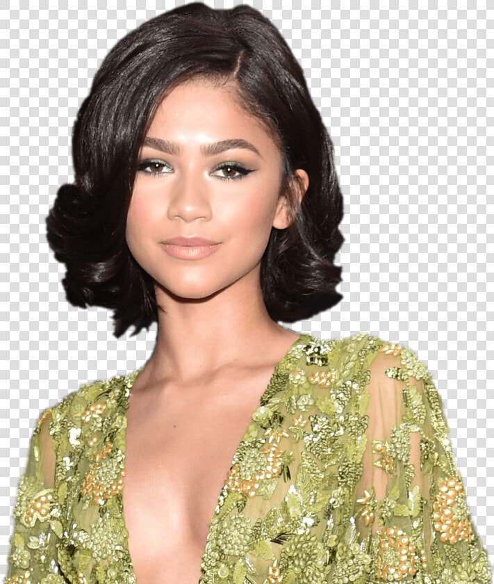 Zendaya In Green Dress   Bob Zendaya Short Hair  HD Png DownloadTransparent PNG