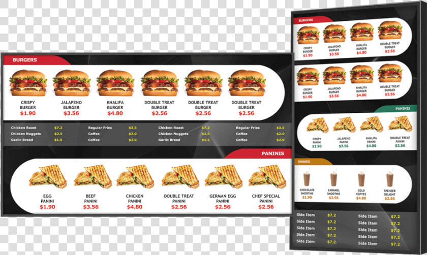 Quick Serve Digital Menu Board   Cheeseburger  HD Png DownloadTransparent PNG