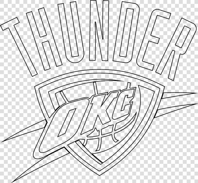 Transparent Oklahoma Outline Png   Okc Thunder Logo Outline  Png DownloadTransparent PNG