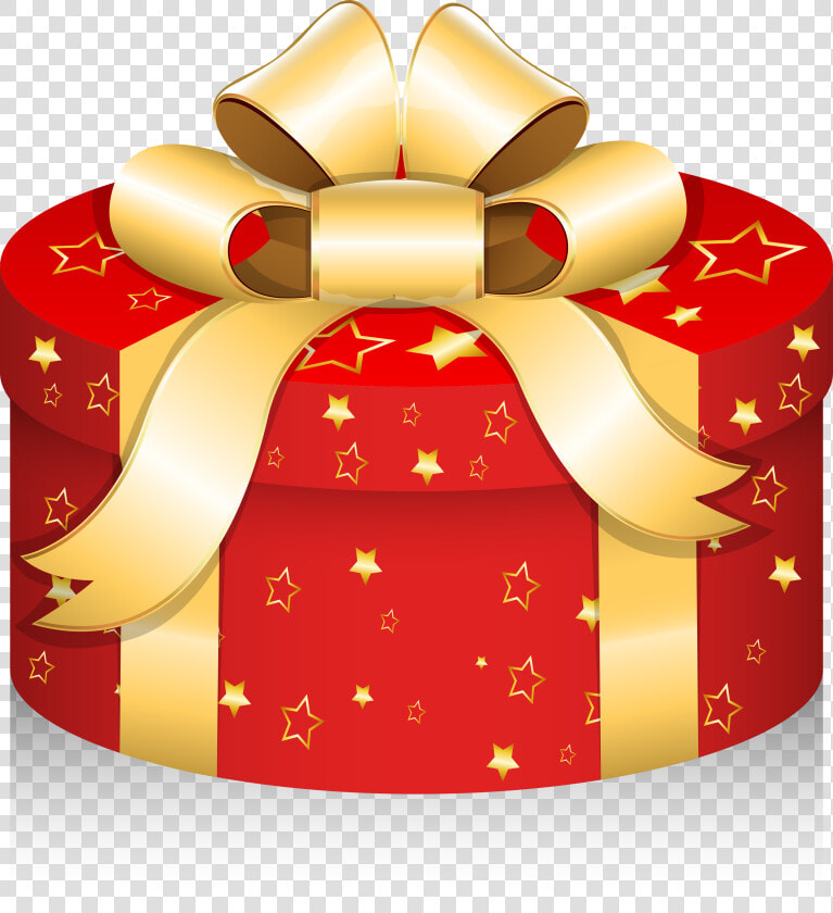 Png Vector Christmas Gift Box   Round Gift Box Cartoon  Transparent PngTransparent PNG