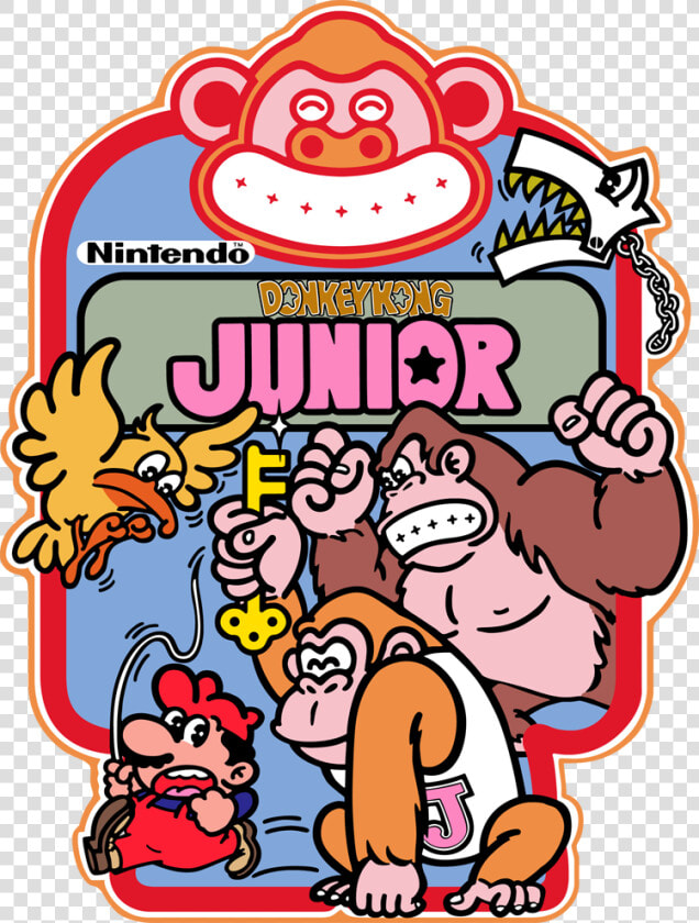 Arcade Side Art   Donkey Kong Jr Mario  HD Png DownloadTransparent PNG