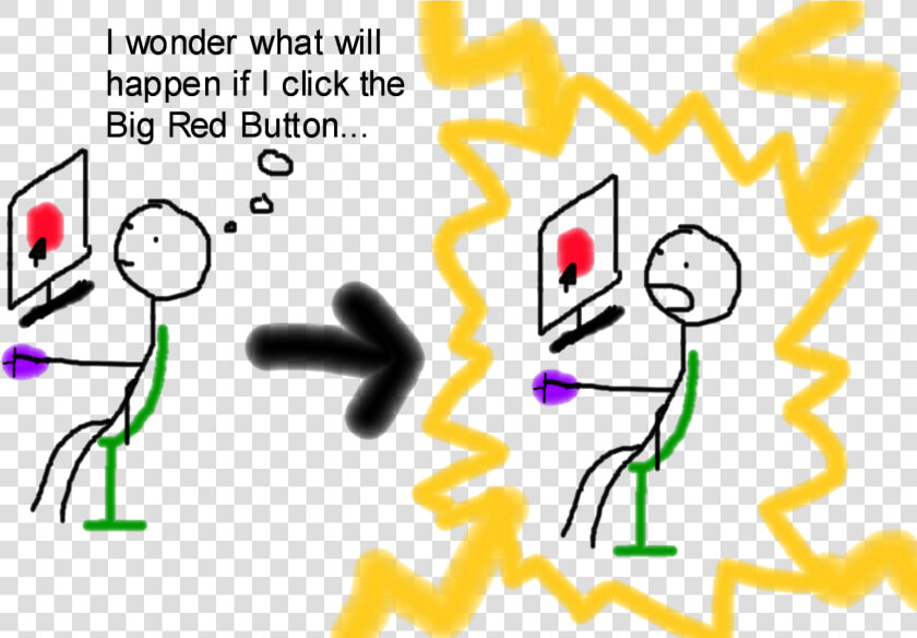 A Magical Big Red Button Whatever You Do  Don T Click   Cartoon  HD Png DownloadTransparent PNG