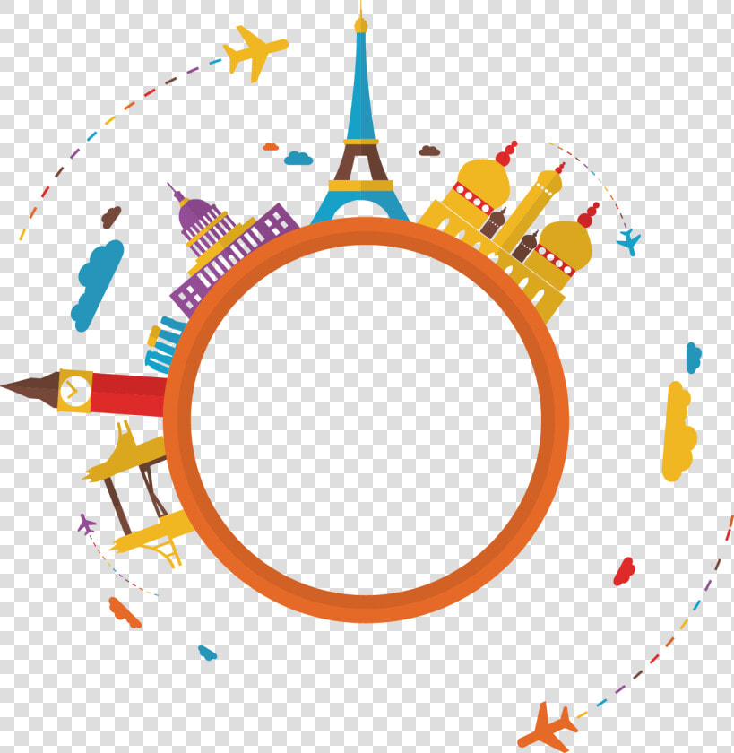 World Travel Clip Art Round Vector Elements Aircraft   Airplane Travel Vector Png  Transparent PngTransparent PNG