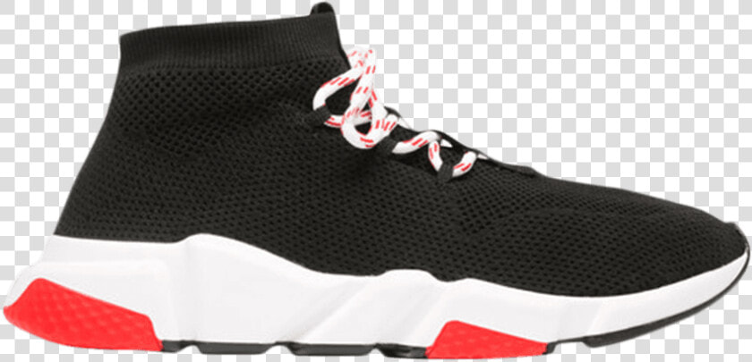 Balenciaga Speed Trainer Lace Up Black Red 2018   Balenciaga Speed Trainer Lace Up  HD Png DownloadTransparent PNG