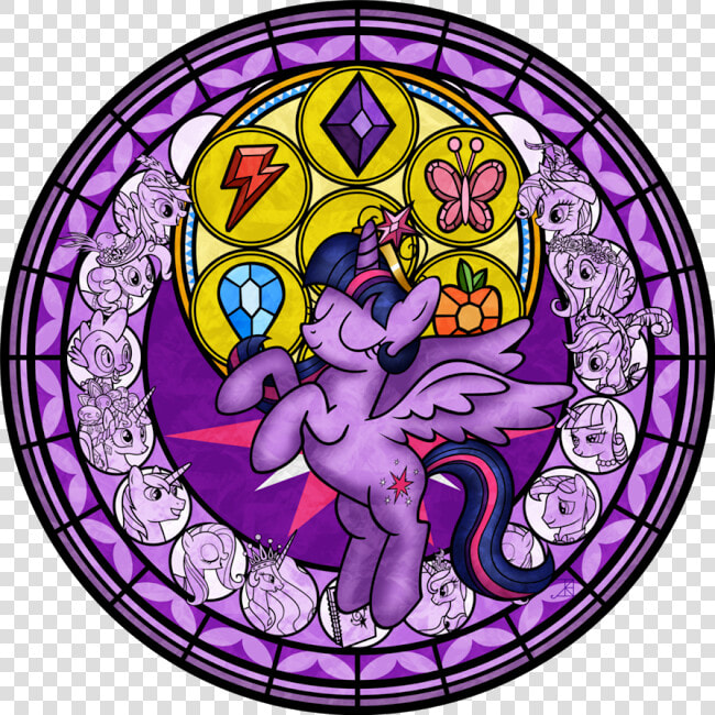 Twilight Sparkle Princess Celestia Pinkie Pie Rainbow   Mlp The Four Princesses Stain Glass  HD Png DownloadTransparent PNG