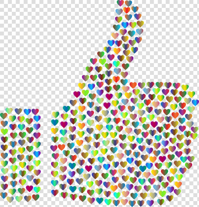 Prismatic Hearts Thumbs Up Silhouette 4 No Background   Thumbs Up Transparent Background  HD Png DownloadTransparent PNG