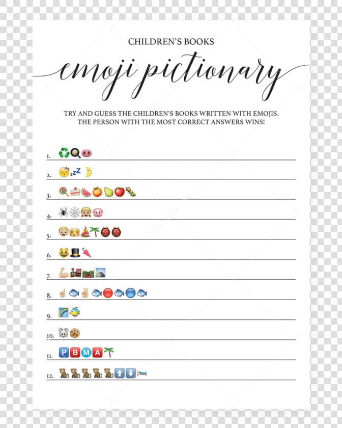 Simple Emoji Pictionary Baby Shower Game Printable   Free Printable Baby Shower Emoji Game  HD Png DownloadTransparent PNG