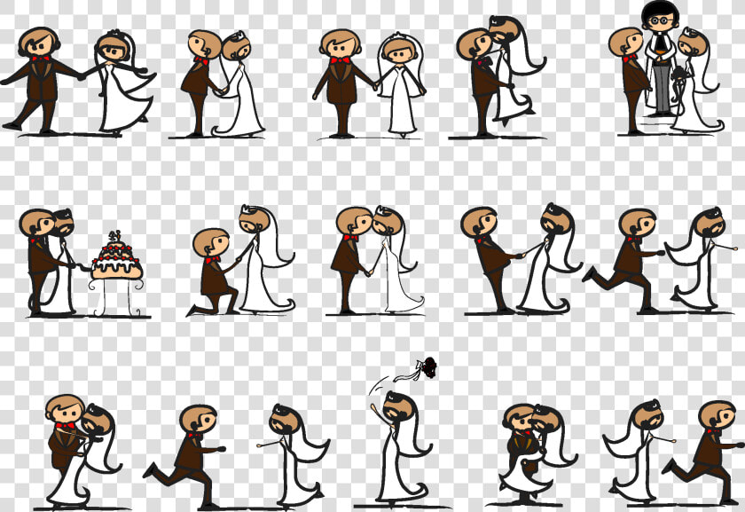 Cartoonstyle Wedding Elements   Funny Wedding Cartoons Plays  HD Png DownloadTransparent PNG