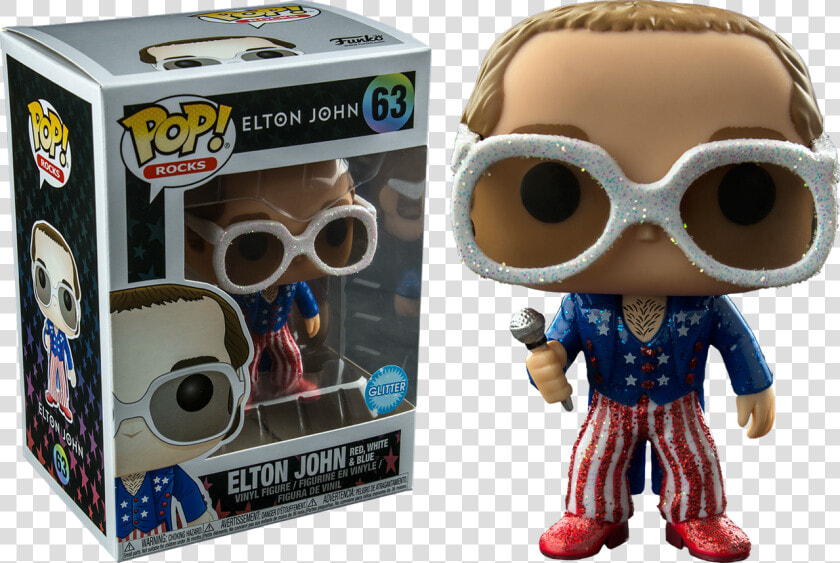 Elton John In Glitter Red  White And Blue Suit Us Exclusive   Sub Zero Chase Funko  HD Png DownloadTransparent PNG