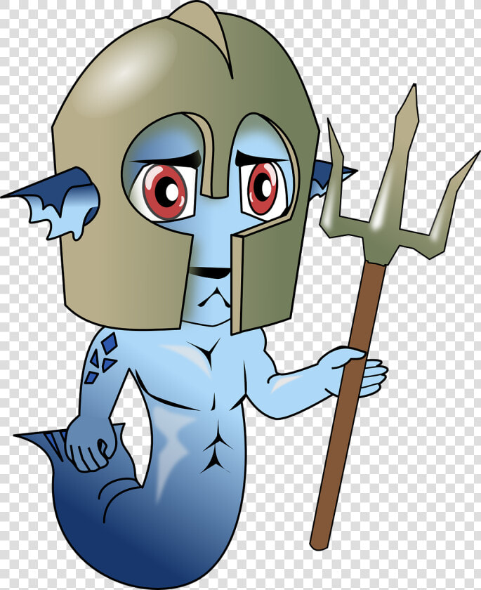 Merman Neptune Trident Free Picture   Chibi Merman  HD Png DownloadTransparent PNG