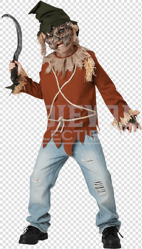 Boys Scarecrow Costume   Creepy Scarecrow Costume Boy  HD Png DownloadTransparent PNG