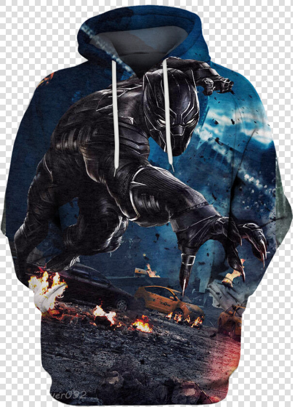 Black Panther Hoodie 3d   Black Panther Phone Wallpaper Marvel  HD Png DownloadTransparent PNG