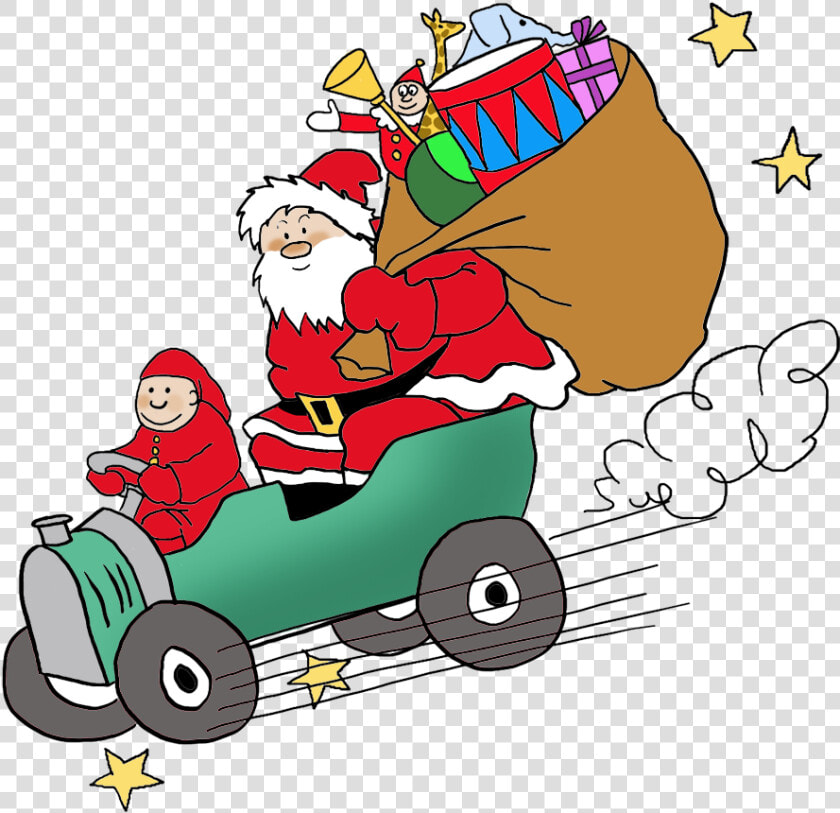 Transparent Santa Claus Clipart   Santa Claus Car Png  Png DownloadTransparent PNG