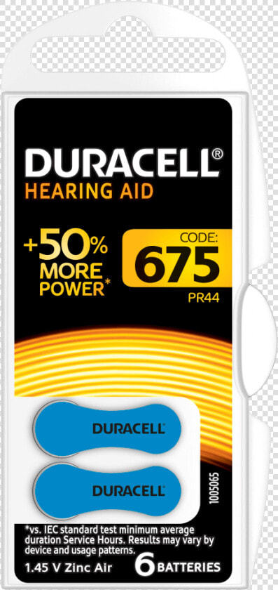 Aid Clipart Extra Battery   Duracell Hearing Aid 675  HD Png DownloadTransparent PNG