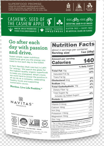 Navitas Organic Cacao Nibs Nutrition Facts  HD Png DownloadTransparent PNG