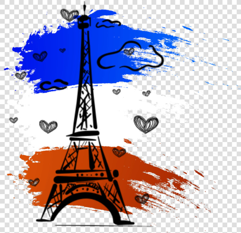  french  france  dubrootsgirlremix  france  drapeau   Eiffel Tower Cartoon Png  Transparent PngTransparent PNG