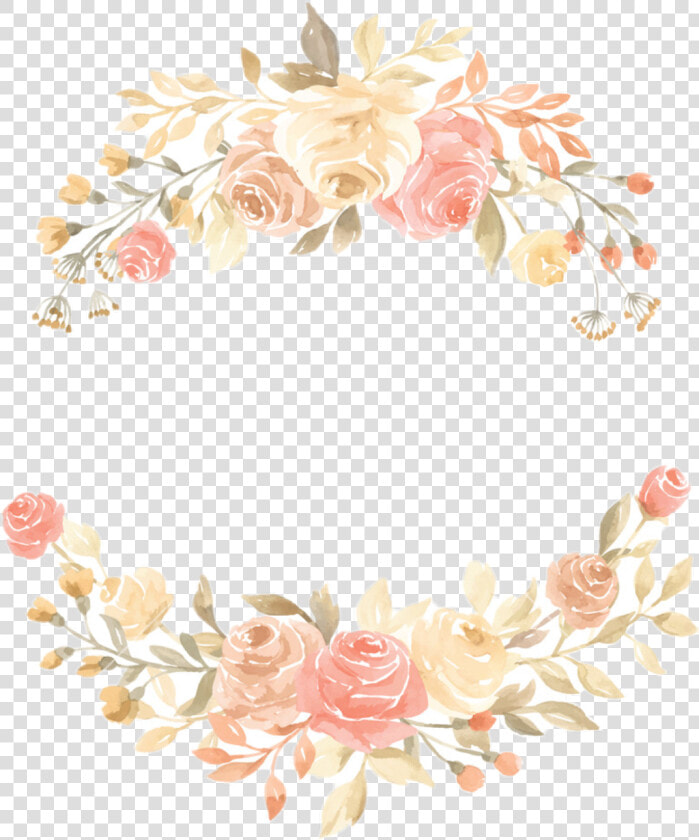  watercolor  roses  flowers  floral  wreath  peach   Hybrid Tea Rose  HD Png DownloadTransparent PNG