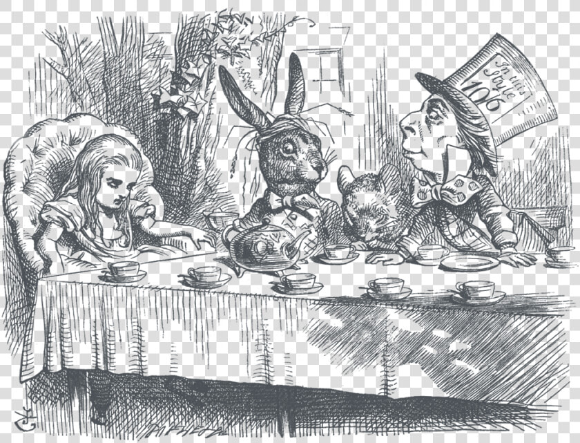 Lewis Carroll Society Of North America   Cartoon Alice And The Mad Hatter  HD Png DownloadTransparent PNG