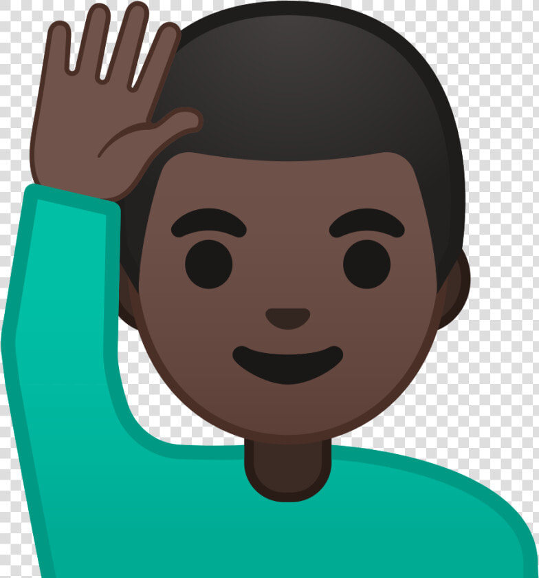 Noto Emoji Oreo 1f64b 1f3ff 200d   Man Raising Hand Emoji  HD Png DownloadTransparent PNG