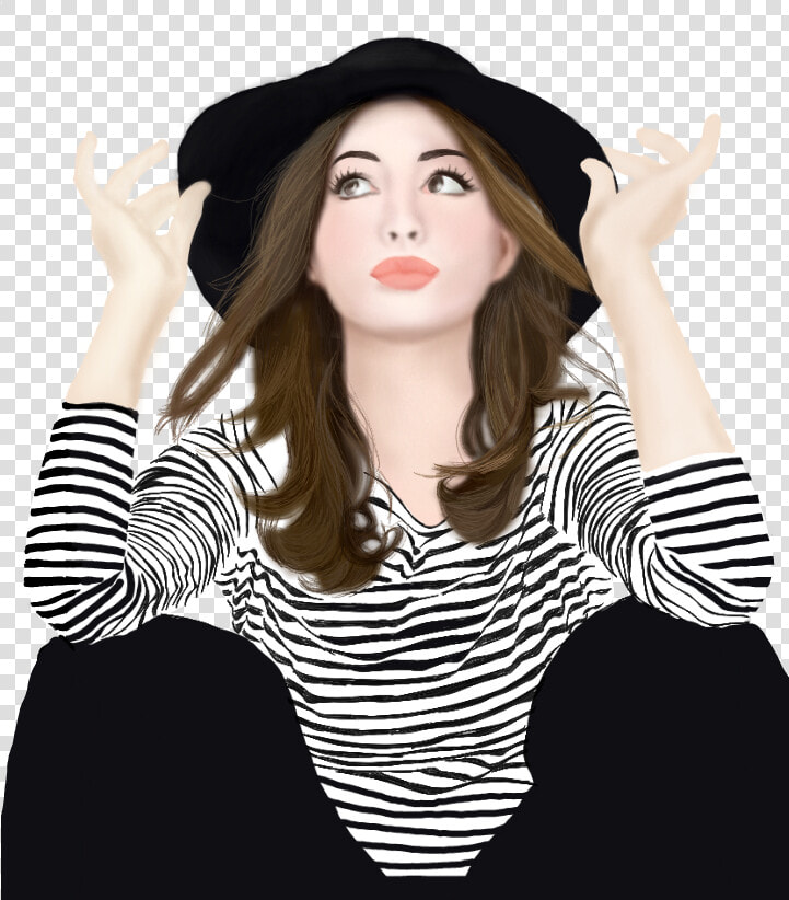  girl  draw  mydrawing  annehathaway  hat  blackhat   Photo Shoot  HD Png DownloadTransparent PNG