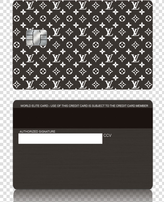 Louis Vuitton Inspired Black Metal Credit Debit Card   Louis Vuitton Visa Card  HD Png DownloadTransparent PNG