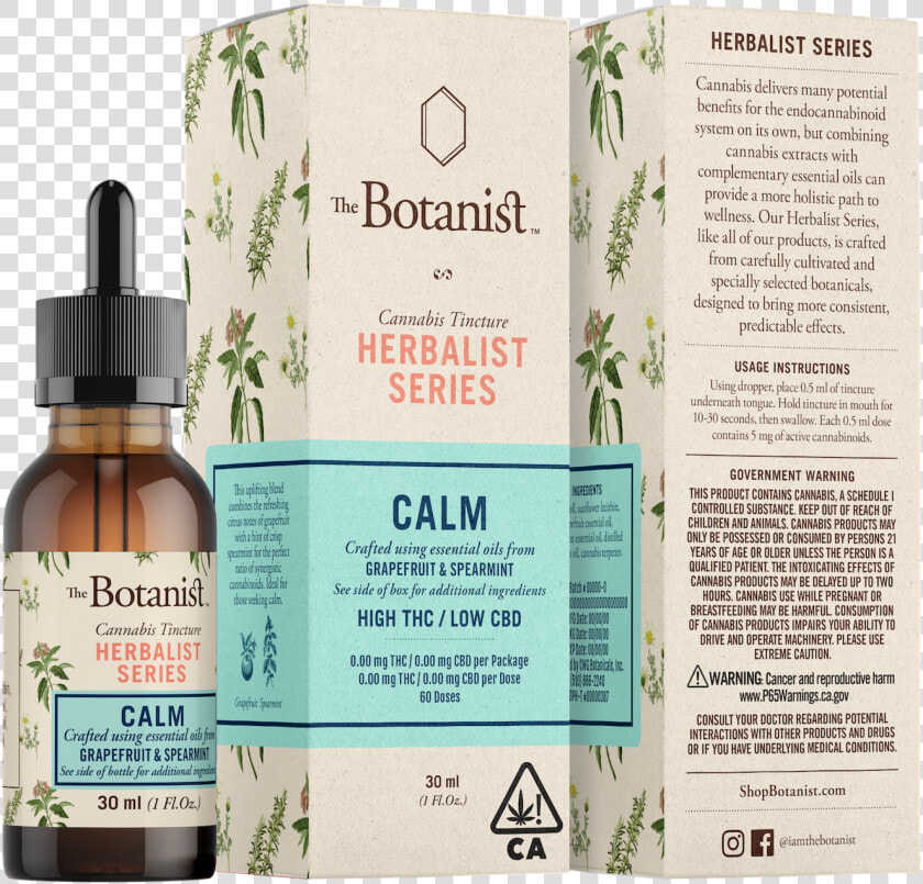 Botanist Calm Tincture  amp  Box Shot   Tincture  HD Png DownloadTransparent PNG