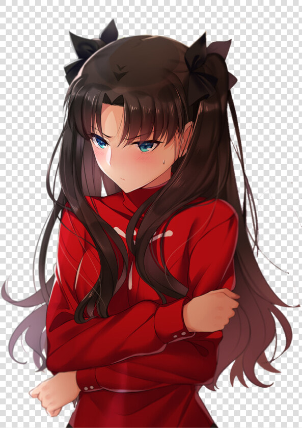  rintohsaka  rin  fatestaynight  anime  darkhair  art   Tohsaka X Male Reader  HD Png DownloadTransparent PNG