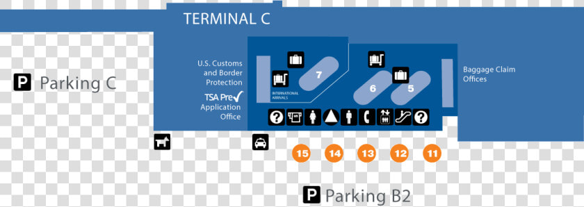 Riley Terminal Layout For Arrival Level   Arrival John Wayne Airport Map  HD Png DownloadTransparent PNG