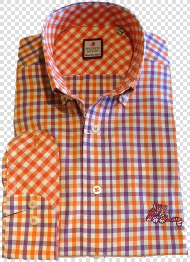 Clemson 3 Color Gingham Sport Shirt   Proceeding Right gray  Standstill Red  HD Png DownloadTransparent PNG