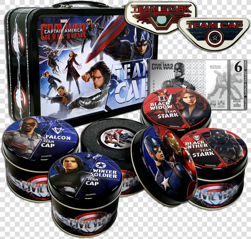 2016  1 6 Coin Set Captain America   Captain America Metal Tins  HD Png DownloadTransparent PNG