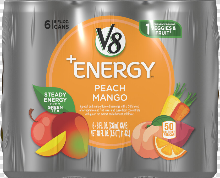 V8 Peach Mango Energy  HD Png DownloadTransparent PNG