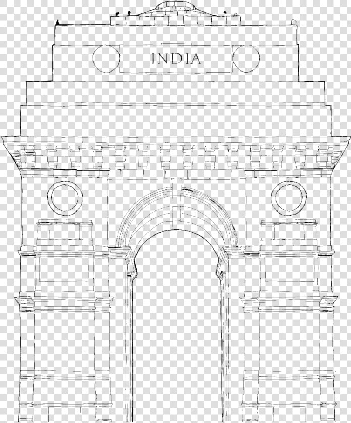 India Drawing India Gate For Free Download   Line Art  HD Png DownloadTransparent PNG