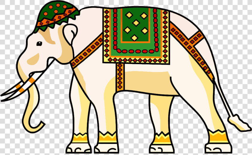 Decorated Ornamental Elephant Clip Arts   Ancient India Easy Drawing  HD Png DownloadTransparent PNG