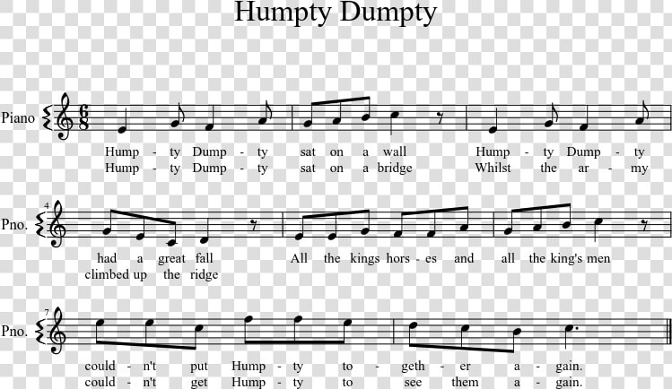 Humpty Dumpty Musical Score  HD Png DownloadTransparent PNG