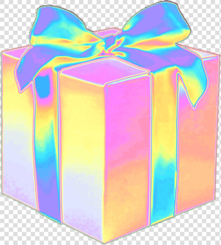  gift  present  birthday  party  suprise  holo  holographic   Box Gift Tumblr Png  Transparent PngTransparent PNG