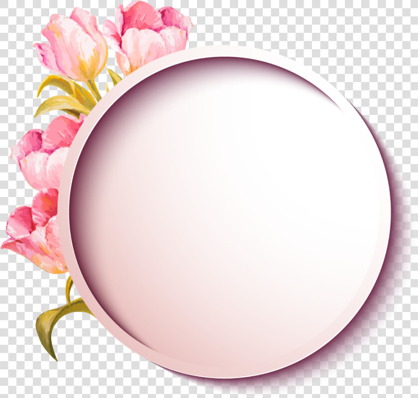  ftestickers  background  frame  flowers  3deffect   Circle  HD Png DownloadTransparent PNG