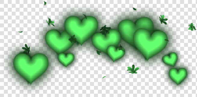  hearts  heart  green  neon  effect  freetoedit   Heart  HD Png DownloadTransparent PNG