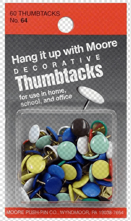 Moore Thumb Tack Decorative Astd 60pc   Pharmacy  HD Png DownloadTransparent PNG