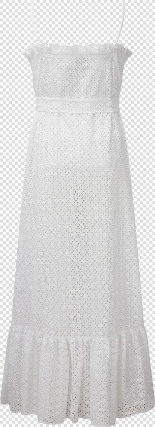 White Eyelet Ruffle Slip Dress   A line  HD Png DownloadTransparent PNG