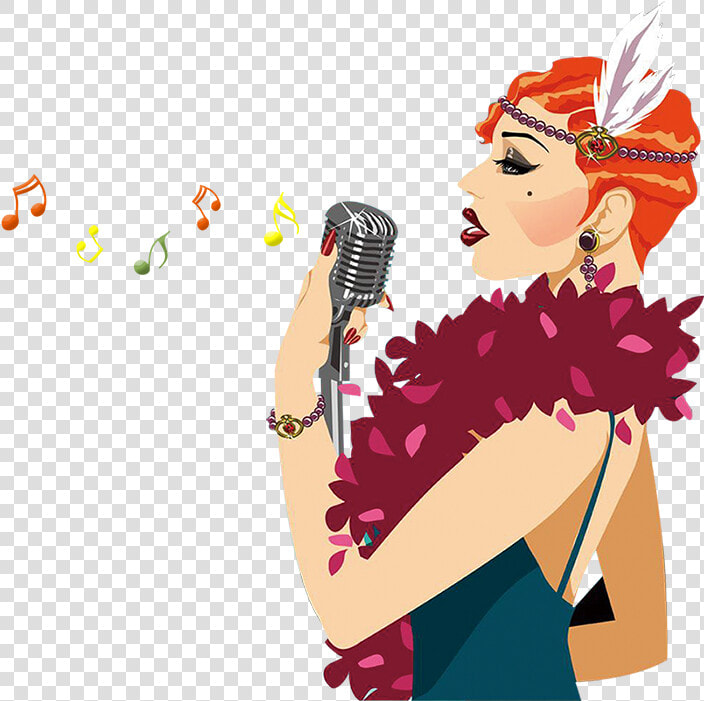 Singing Music Transprent Png   Female Singing Png Cartoon  Transparent PngTransparent PNG