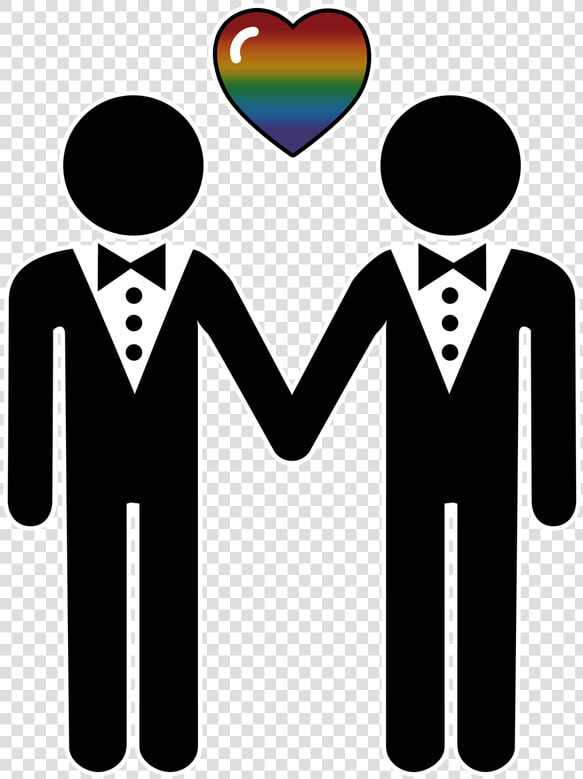 Silhouette Of Two  Gay Pride  Grooms Standing Hand   Clipart Homosexual  HD Png DownloadTransparent PNG