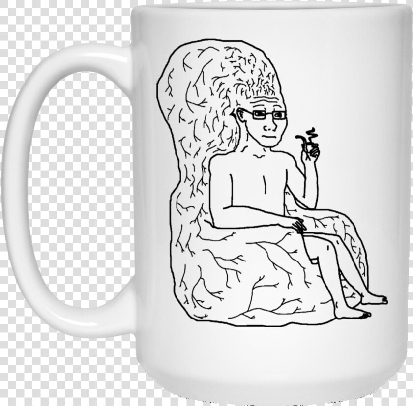 Big Brain Wojak Mug   Brain Throne  HD Png DownloadTransparent PNG