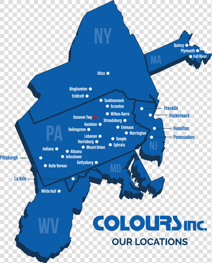 3d Blue Map Of Colours Inc Store Locations With Plot   Poster  HD Png DownloadTransparent PNG