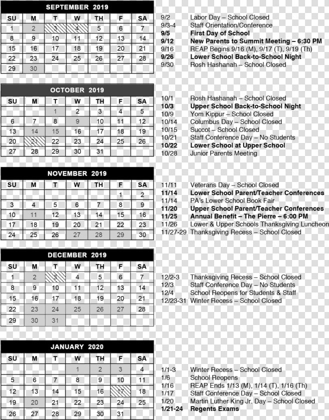 02 2019 20 School Calendar Revised Forweb Top   Nyc Doe Calendar 2020  HD Png DownloadTransparent PNG