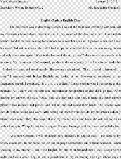 Narrative Essay Example  HD Png DownloadTransparent PNG