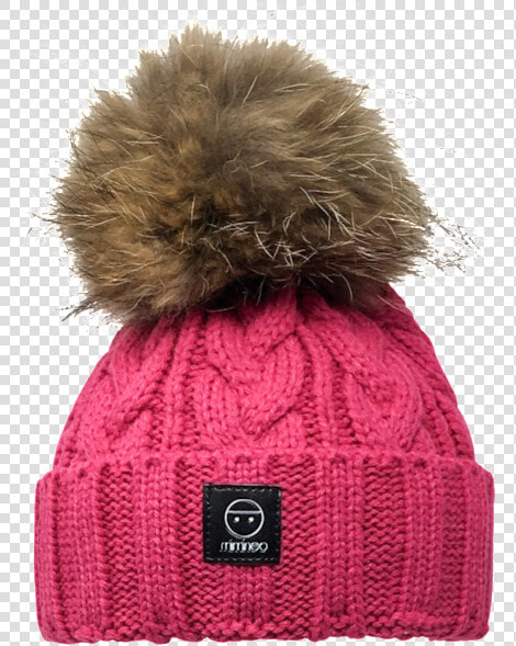 Merino Wool Double Pompoms Braided Hat Base In Fuchsia  HD Png DownloadTransparent PNG