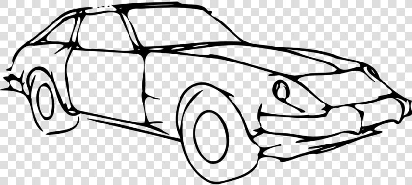 Car Bragger Fast Wheels Headligths Windows   Black And White Car Drawings  HD Png DownloadTransparent PNG