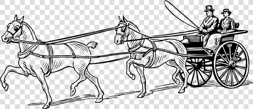 Horse Pulling Wagon Coloring Pages   Horse And Carriage Clipart Black And White  HD Png DownloadTransparent PNG